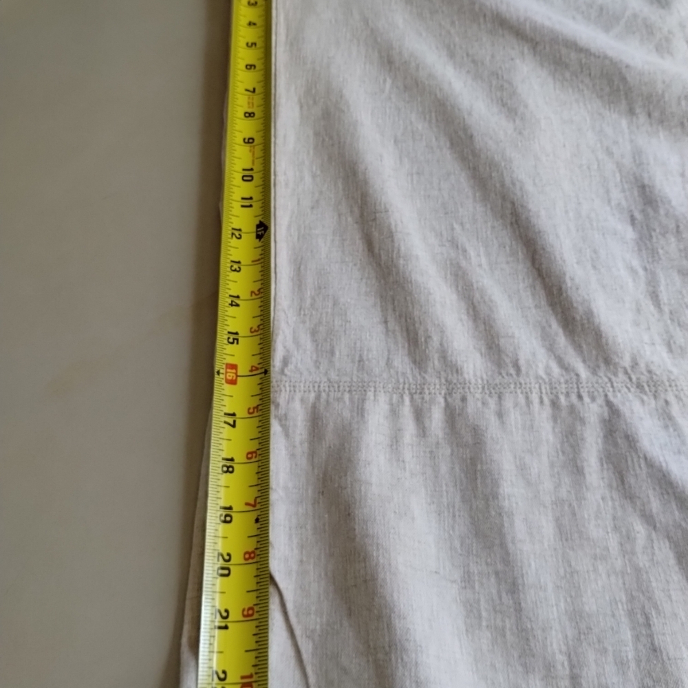 Banana Republic Linen Blend Cream Wide Leg Pants SZ Large Classic Dressy Office - Picture 11 of 13